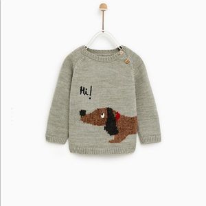 Zara Kids Dog Sweater EUC Sz 18-24 mos